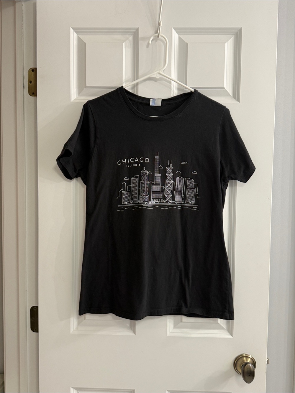 Port and Company Black Chicago Skyline Tee